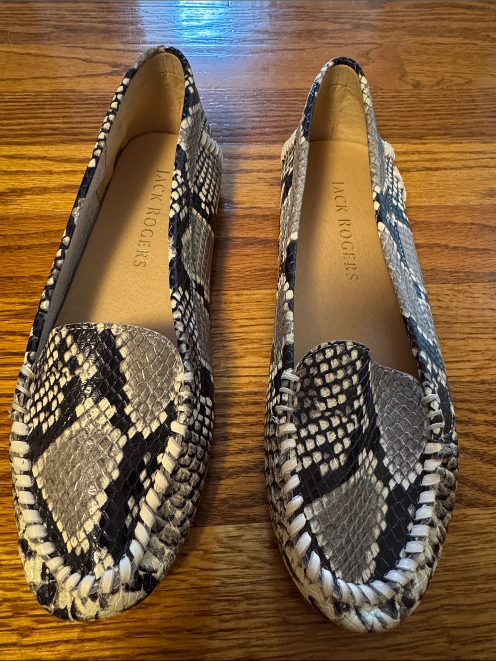 Jack Rogers Snake-Print Loafers